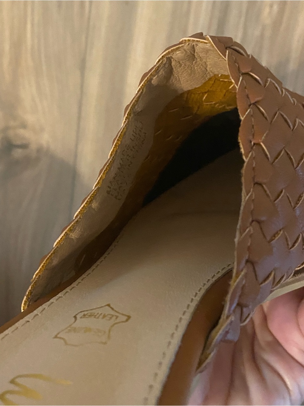 Mi.iM ladies 7.5 leather mules MiiM slip on tan shoes - Picture 7 of 9